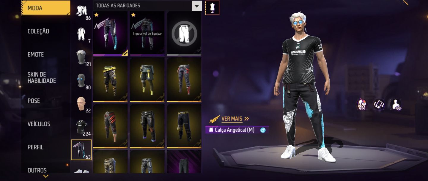 Conta Free Fire com Angelical Azul