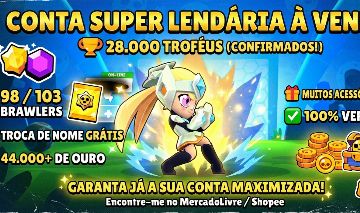 Conta brawl star diferenciada top 98/103 Brawlers PREÇO IMPERDÍVEL