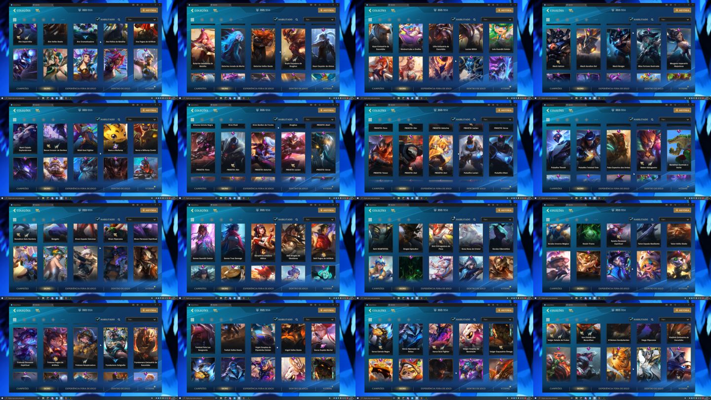 CONTA WILD RIFT MAIN ADC HIGH ELO | 352 SKINS | CHALLENGER