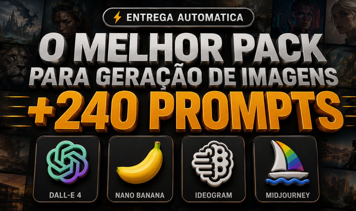 PACK PROMPTS GERAÇÃO DE IMAGEM +240 PROMPTS [MELHOR DA GGMAX]