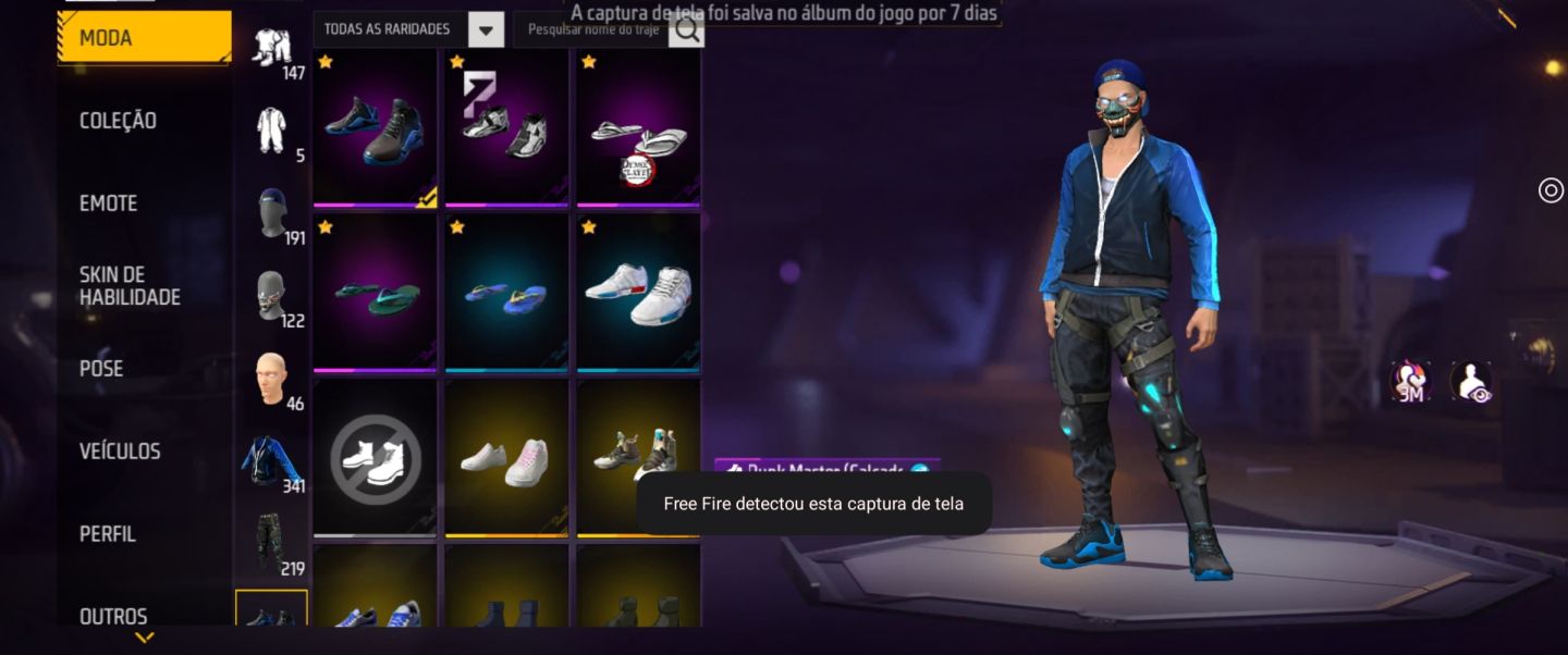 CONTA FF LVL 70 | COLEÇÃO NARUTO + XM8 PALHAÇO SORRATEIRO + MUITAS SKINS RARAS!