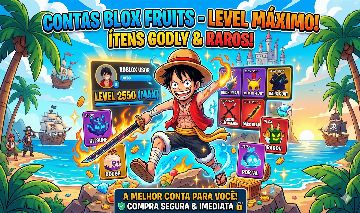 CONTAS BLOX FRUITS | LEVEL MÁXIMO | ITENS GODLY & RAROS | ENVIO IMEDIATO