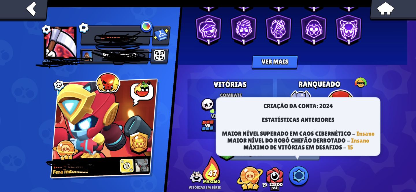 CONTA DE BRAWL STARS RECHEADA DE SKINS E MUITO UPADA!