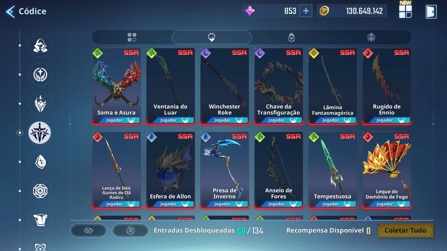 CONTA SOLO LEVELING: ARISE MUITOS SSR + RECURSOS