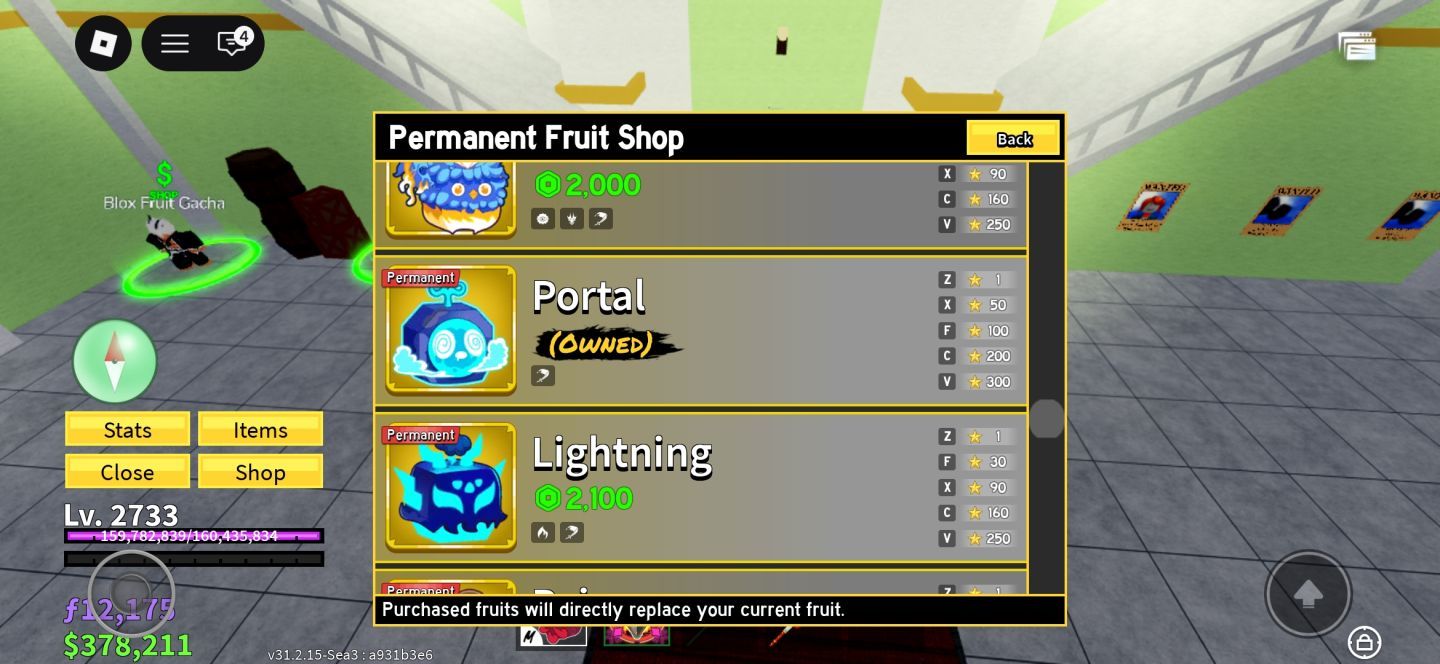 Conta bloz fruits com 6 frutas perm e anime vanguands com muita unit boa