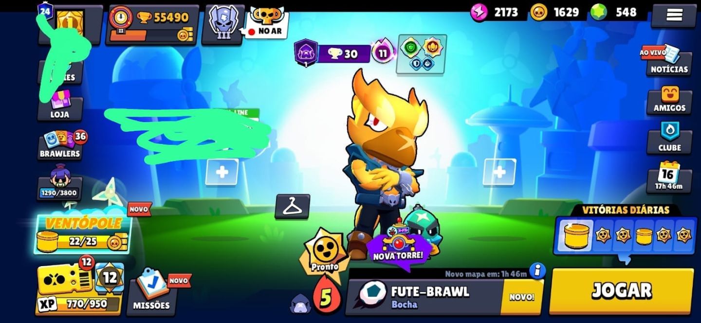 CONTA BRAWL STARS COM 63 PERSONAGENS NIVEL 11, 15 BRAWLERS COM TODOS OS BUFFIES