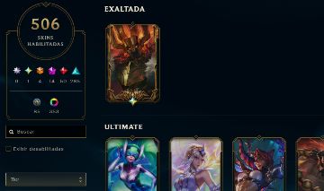 Conta de League Of legends com 506 skins, lvl 887, platina 3