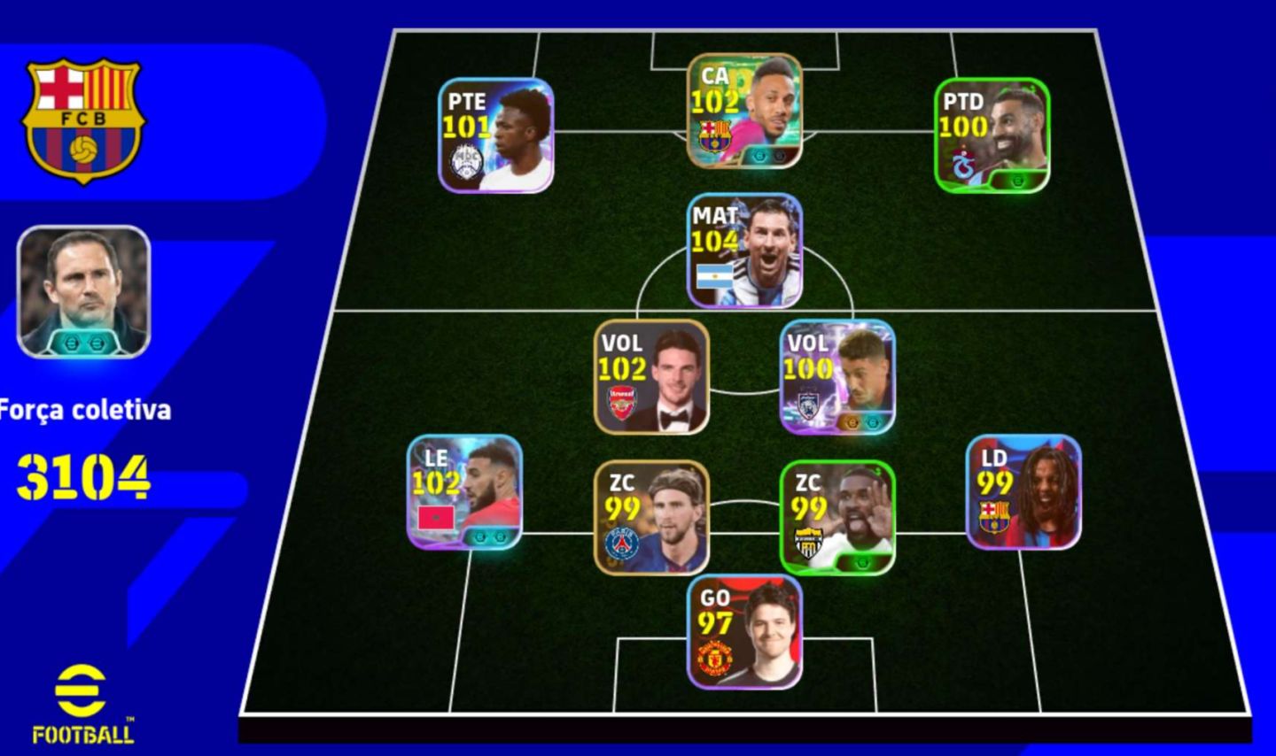 CONTA EFOOTBALL MOBILE FORÇA 3104