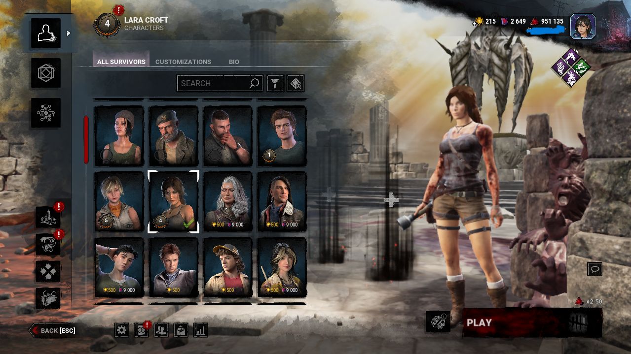 Conta steam com varios jogos, focada em dbd, com personagens pagos e skins