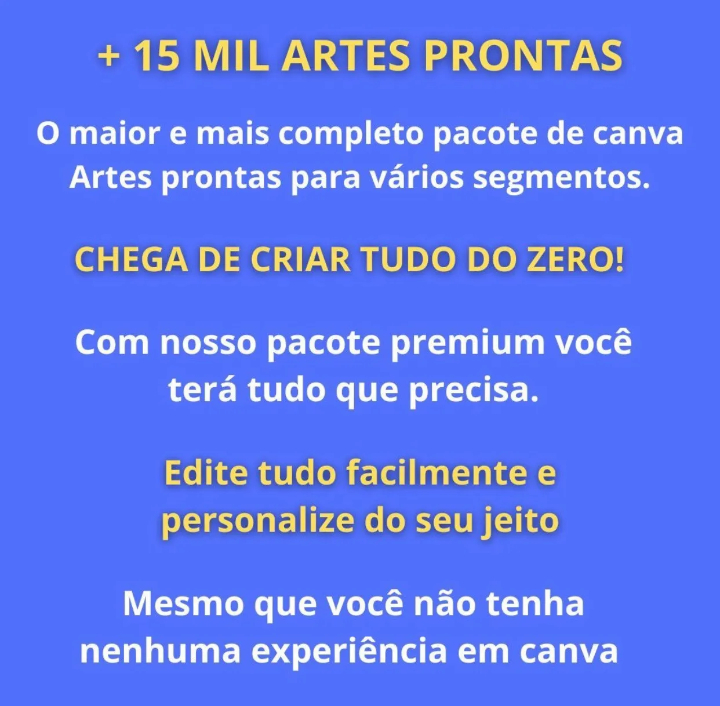 [PROMO HOJE] - Pack Canva +15.000 Artes Editáveis Redes Sociais + Bônus