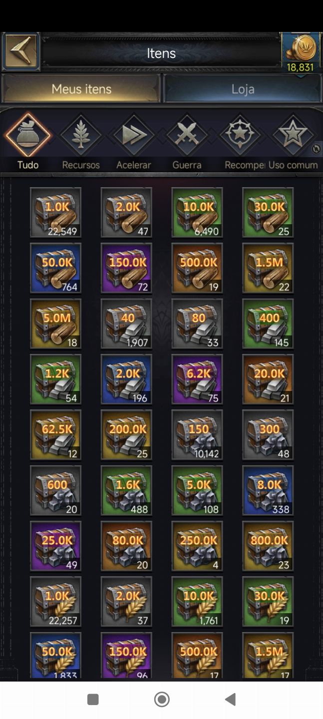 CONTA CLASH OF KINGS CASTELO 16 COM 18K DE GOLD
