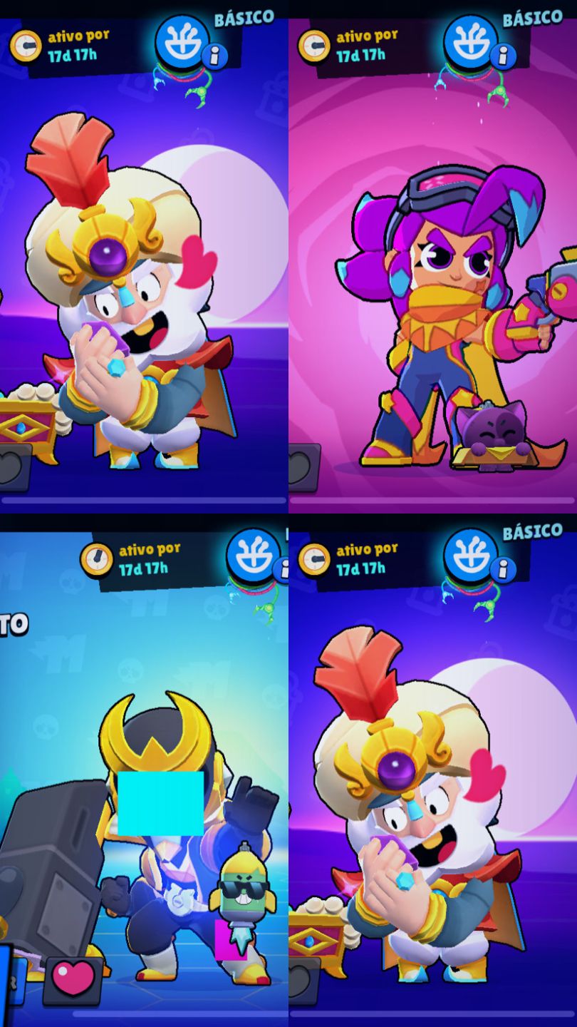 Conta Brawl Stars, antiga e com diversas skins raras