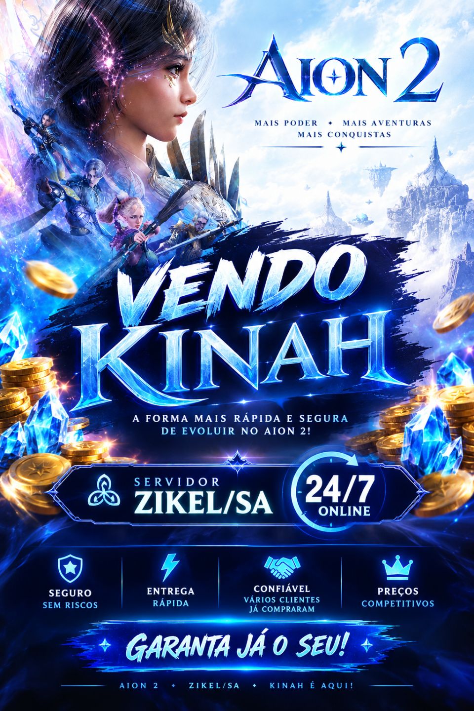 AION 2 - KINAH ZIKEL/SA!! MELHOR PREÇO (CUBRO A TAXA DE MERCADO)