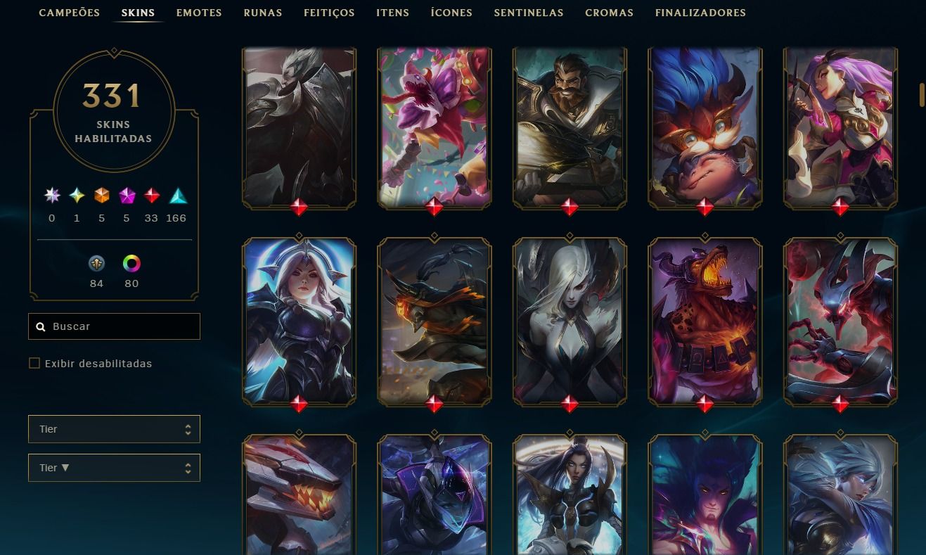 CONTA DE LOL COM 331 SKINS