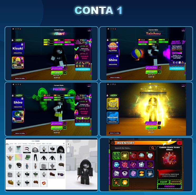 CONTAS VOLLEYBALL LEGENDS | NEW MAMORI + TSH + OG AKARI M3 + OG FEIKO + OG KIJO