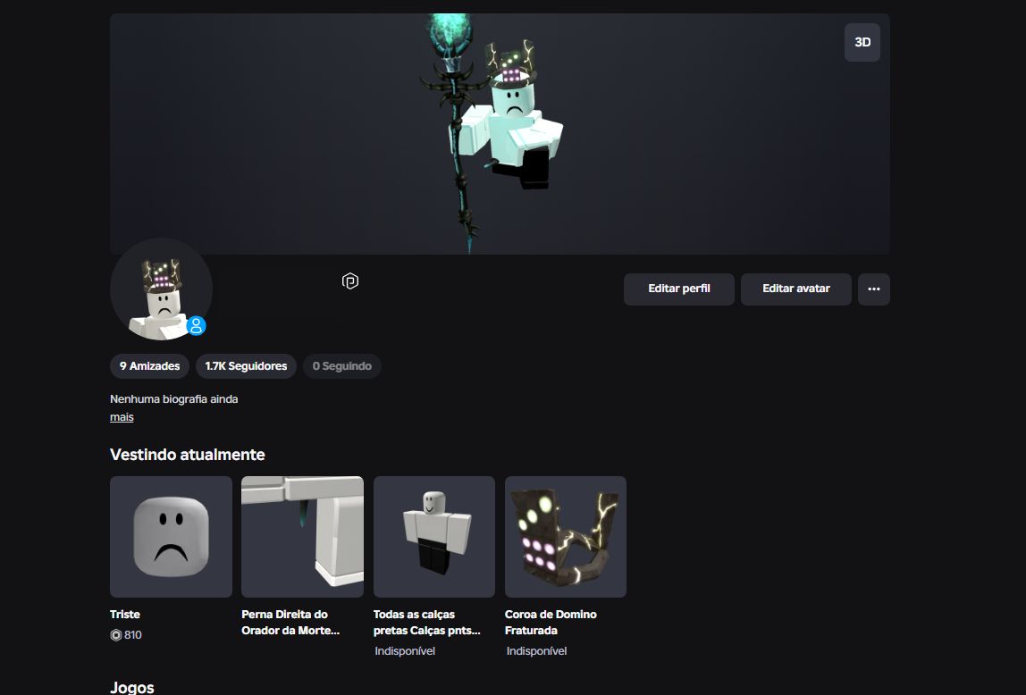 Conta Roblox com Korblox e Domino Crown Rara + 21k Robux