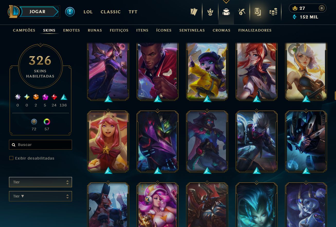 CONTA UNRANKED - 326 SKIN - FULL CHAMP + PREÇO BAIXISSIMO! - 100% SEGURA!