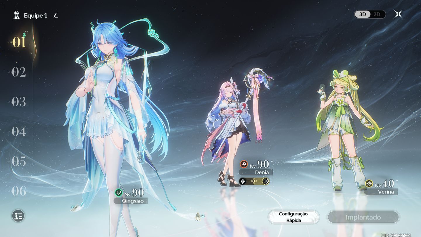 Conta de wuthering waves com varios personagens e armas
