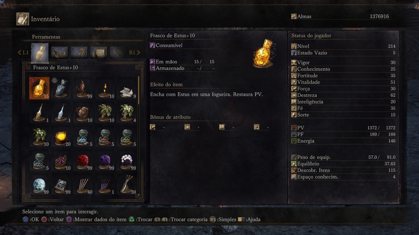 DARK SOULS 3 - ALMAS/ EQUIPAMENTOS/ ARMAS/ ANEIS E DEMAIS ITENS - Para PS4/PS5