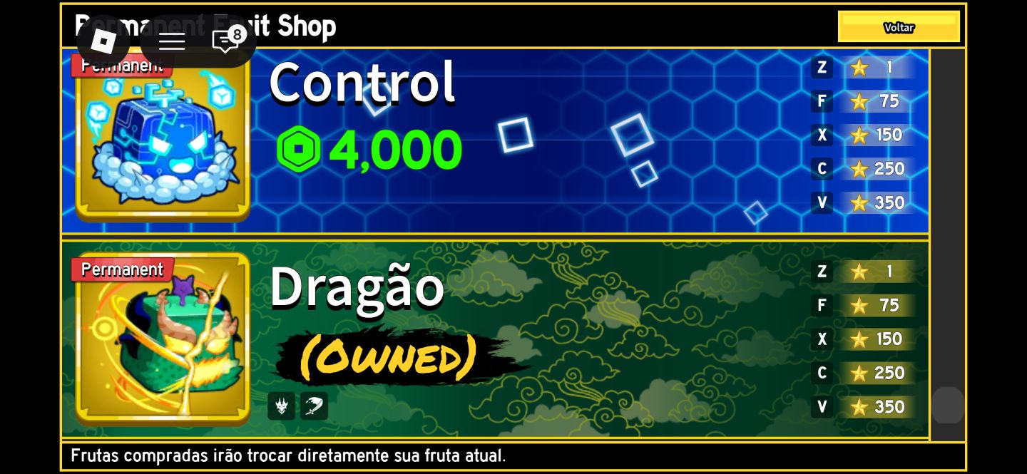 Conta de blox fruti com dragon perm