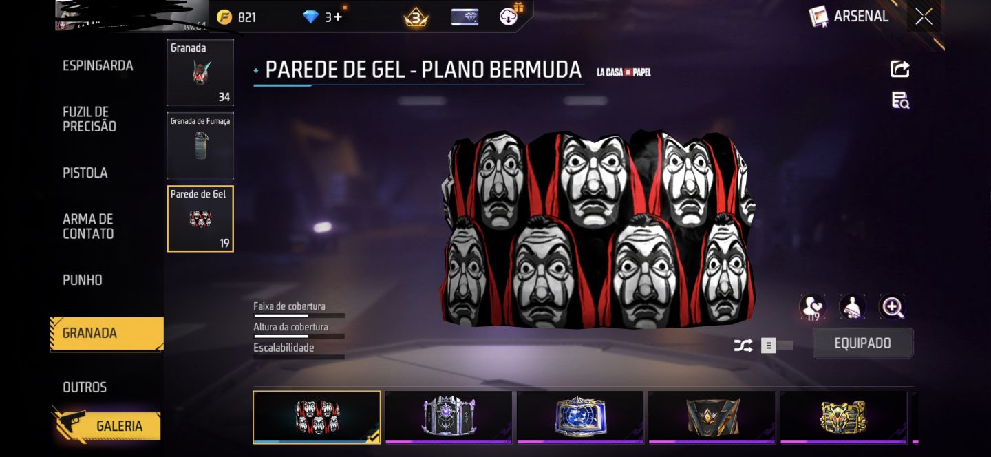 Conta de Free Fire nível 64 rara