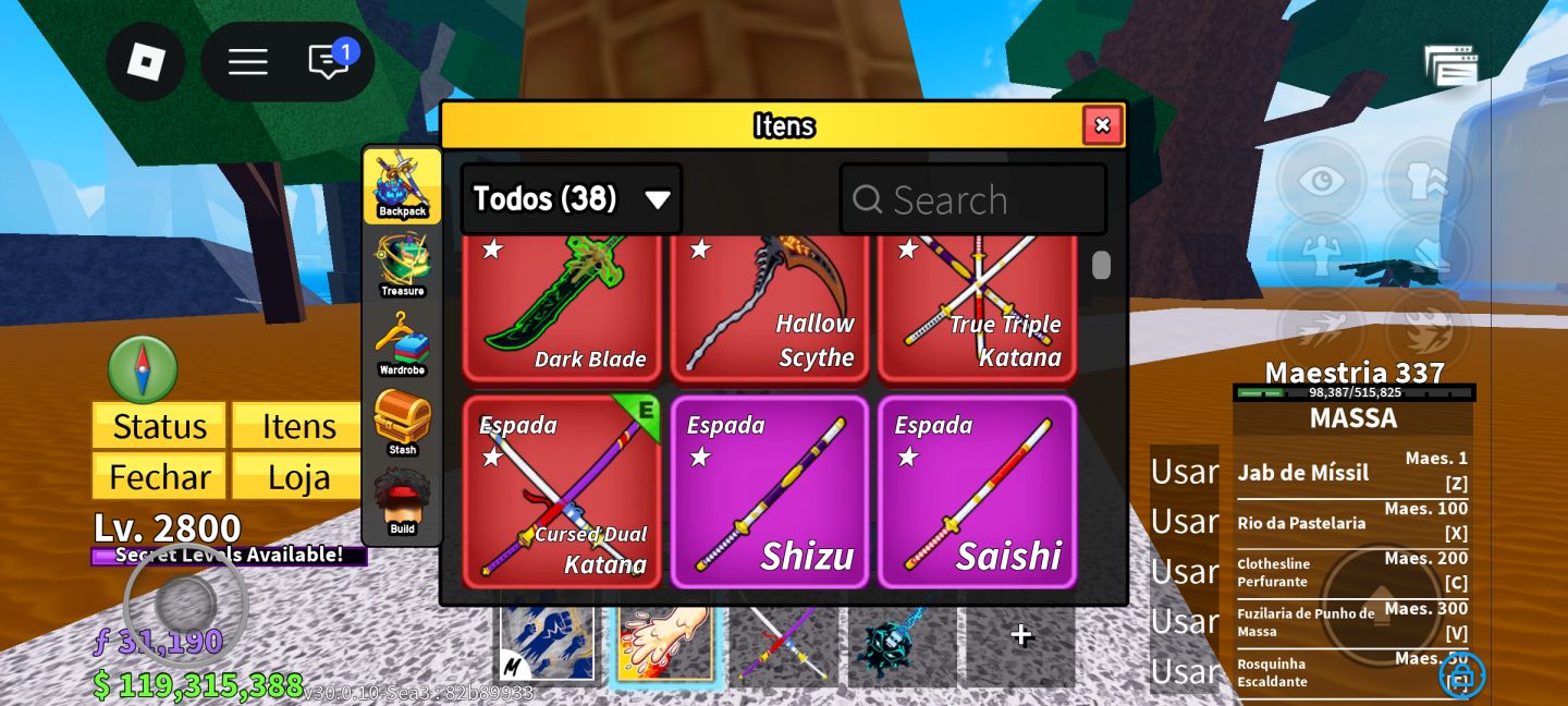 CONTA BLOX FRUITS +5K DE ROBUX GASTO DOUGH PERM DARCK BLADE E OUTRAS COISAS RARA