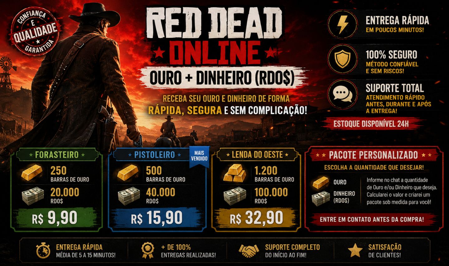RED DEAD ONLINE (PC) OURO + DINHEIRO (RDO$) - MENOR VALOR