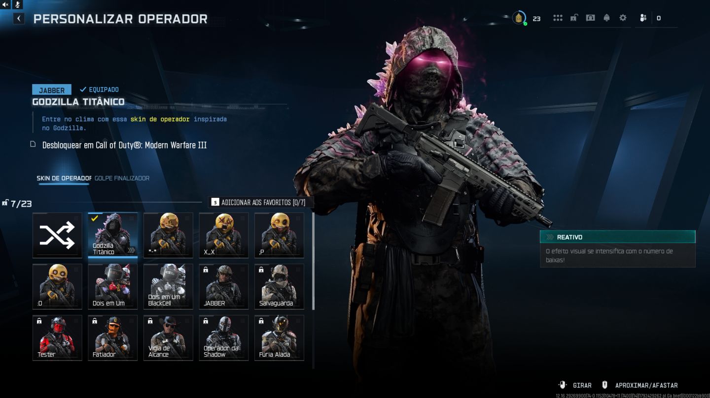 CONTA WARZONE SKINS RARAS, ART, O CORVO, MICHAEL MAYERS, GODZILLA E ETC