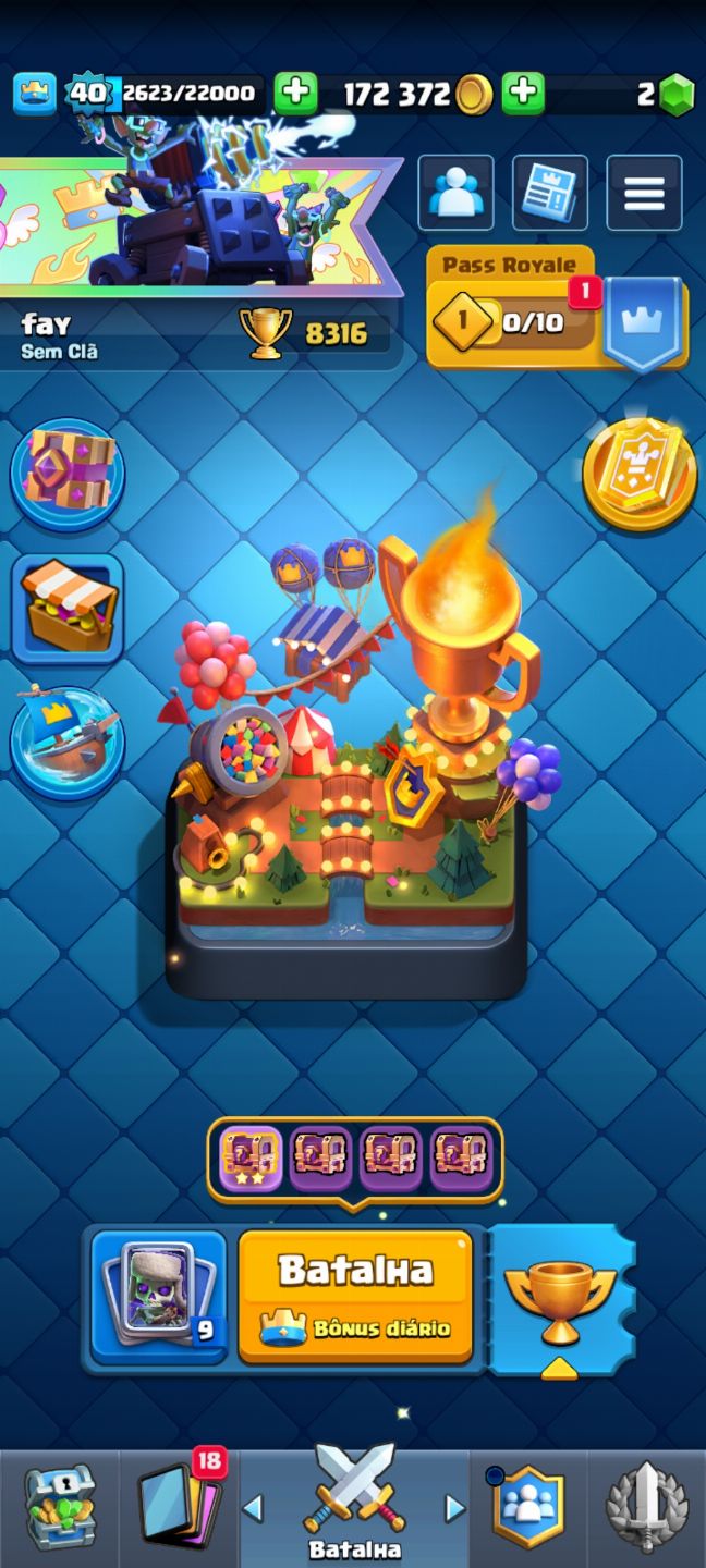 Conta Clash Royale Semi Full Cartas 120/121 8000 Trofeus Level 40