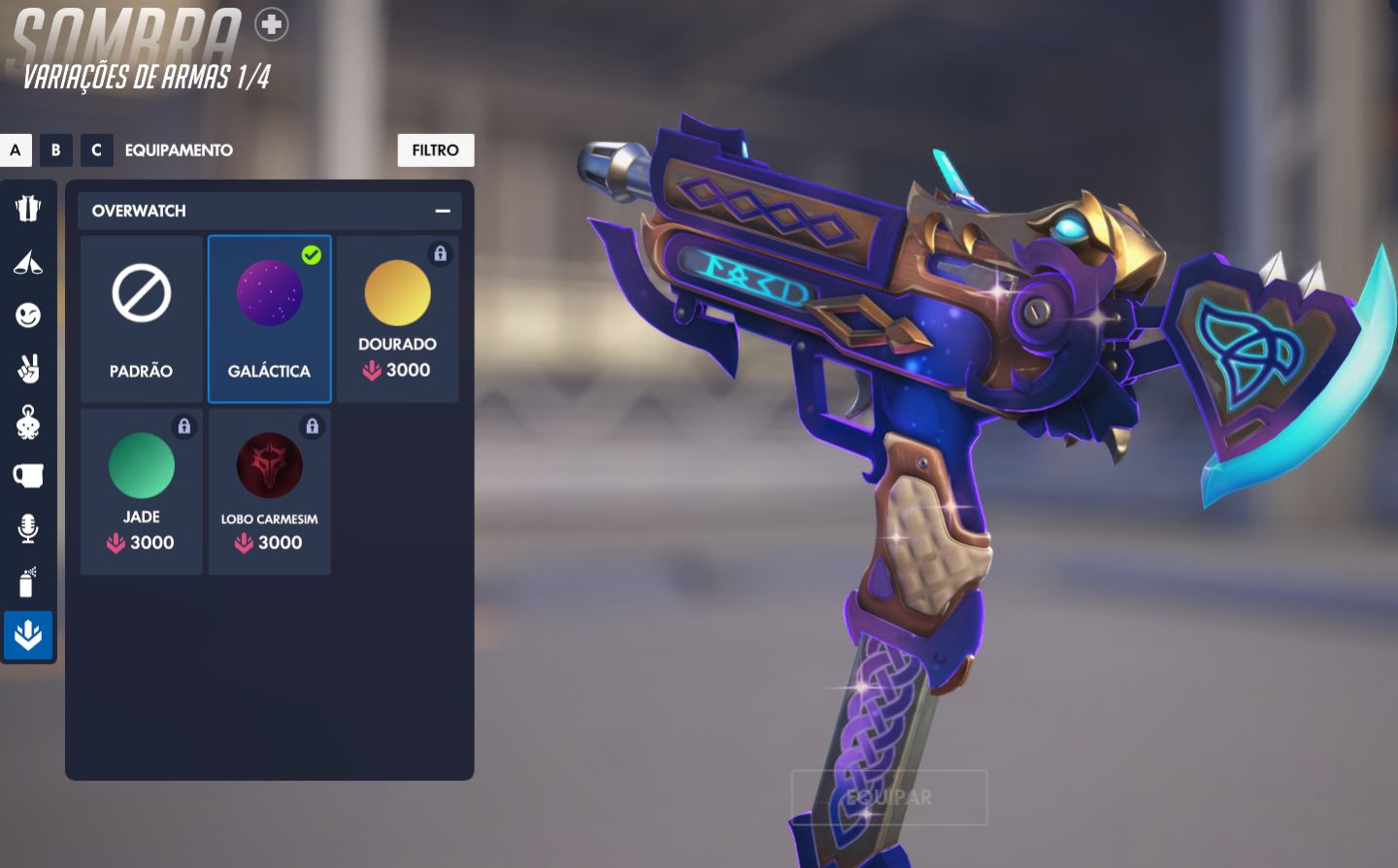 Conta Overwacht várias Skins Míticas de personagens e armas!