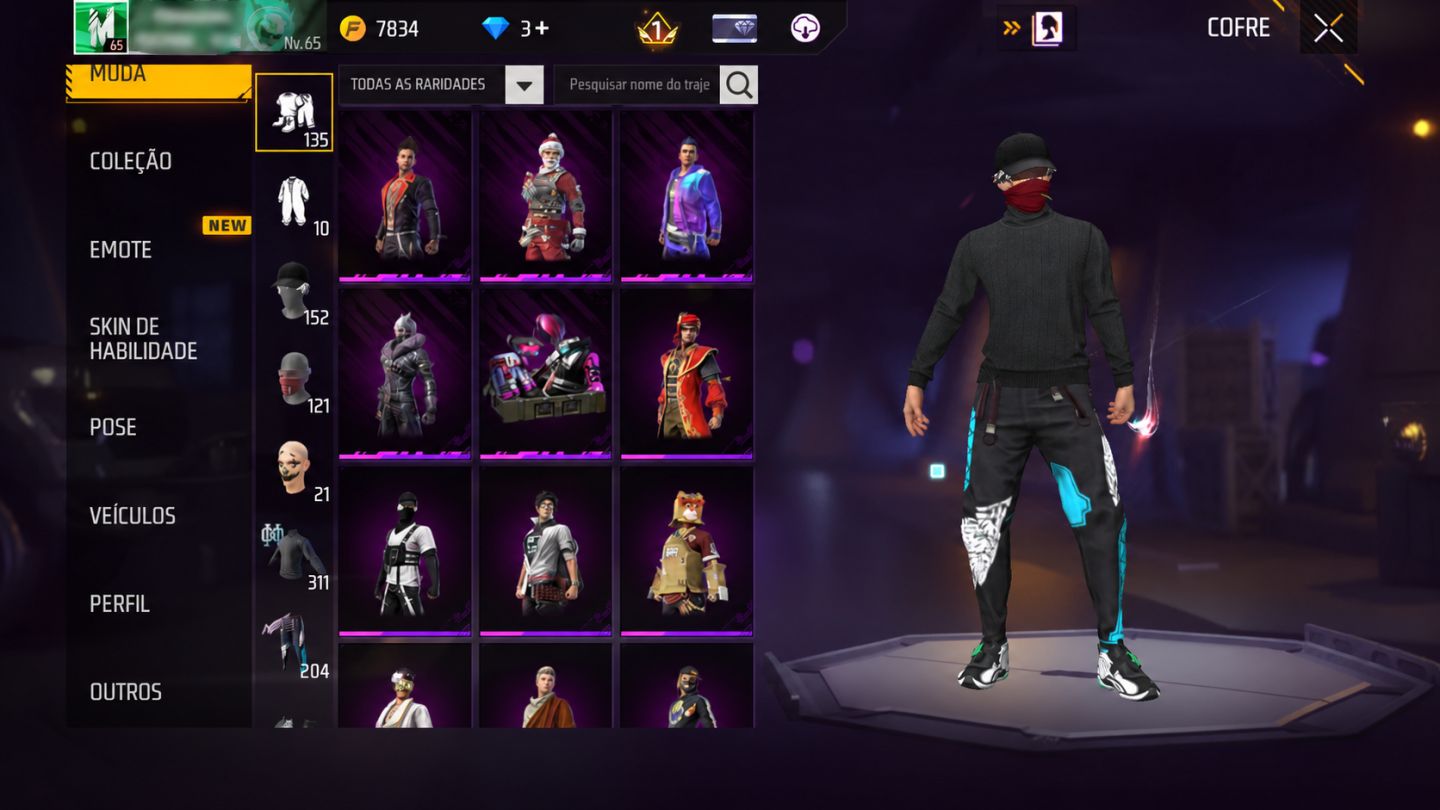 CONTA FREE FIRE INSANA! MUITAS SKINS, RARIDADES E COLEÇÃO BRABA!