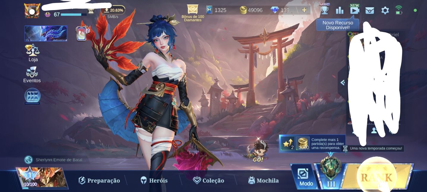 Conta mlbb muito antiga, e com legend alucard, Kakashi no haya, entre outras.
