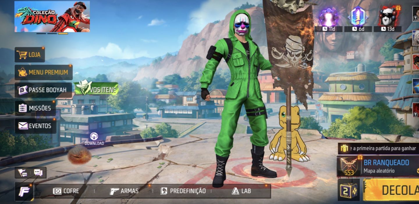 CONTA GEMADA FREE FIRE COM MUITA SKIN RARA