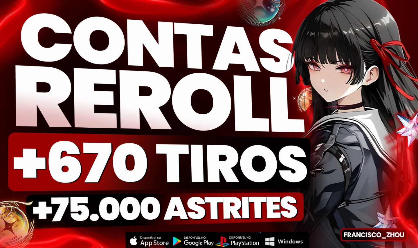 WUTHERING WAVES CONTAS REROLL | +80000 ASTRITES | ENTREGA AUTOMÁTICA WUWA