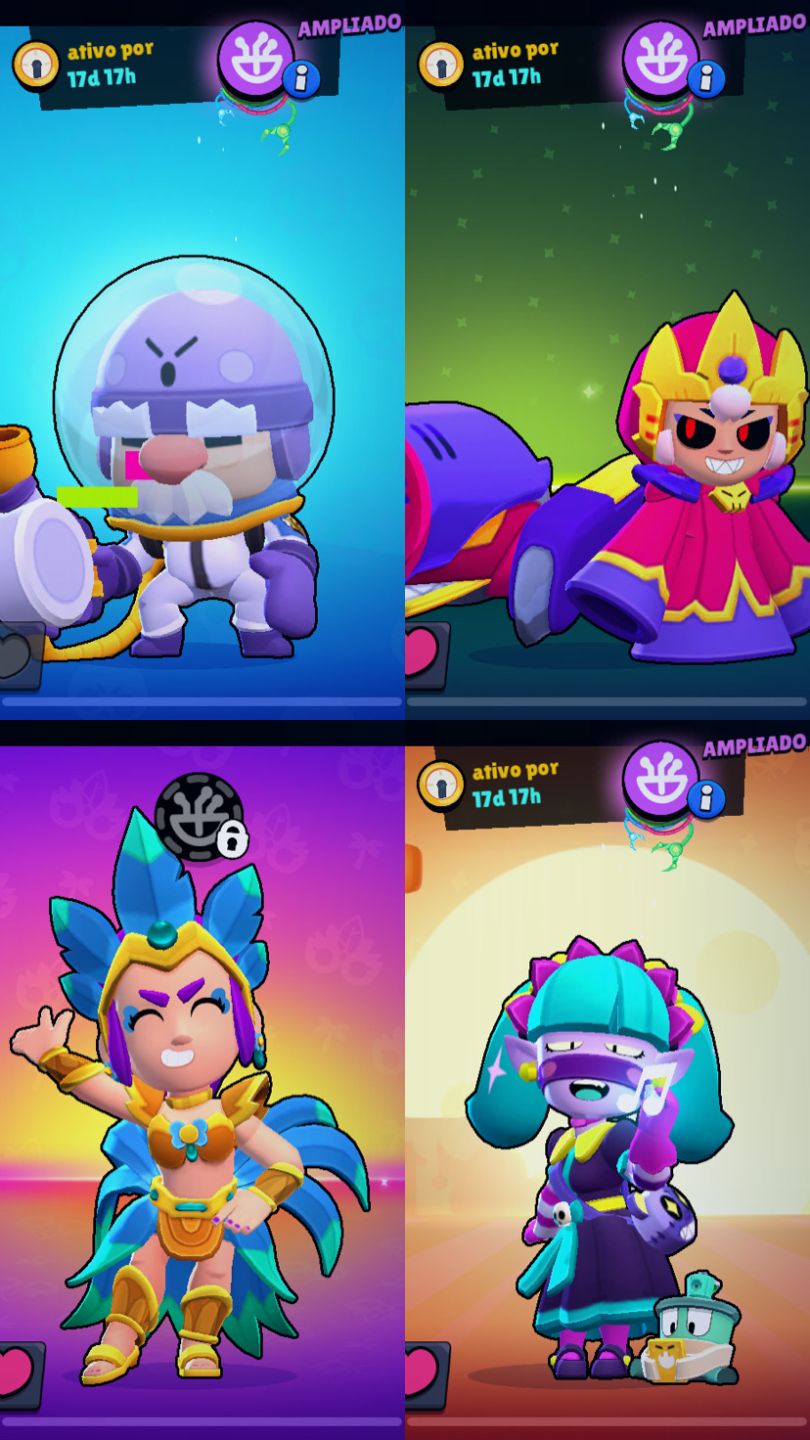 Conta Brawl Stars, antiga e com diversas skins raras