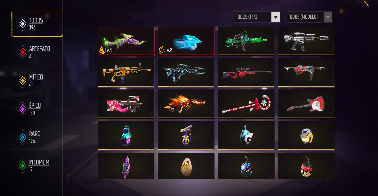 CONTA FREE FIRE GEMADA COM MUITOS ITENS RAROS