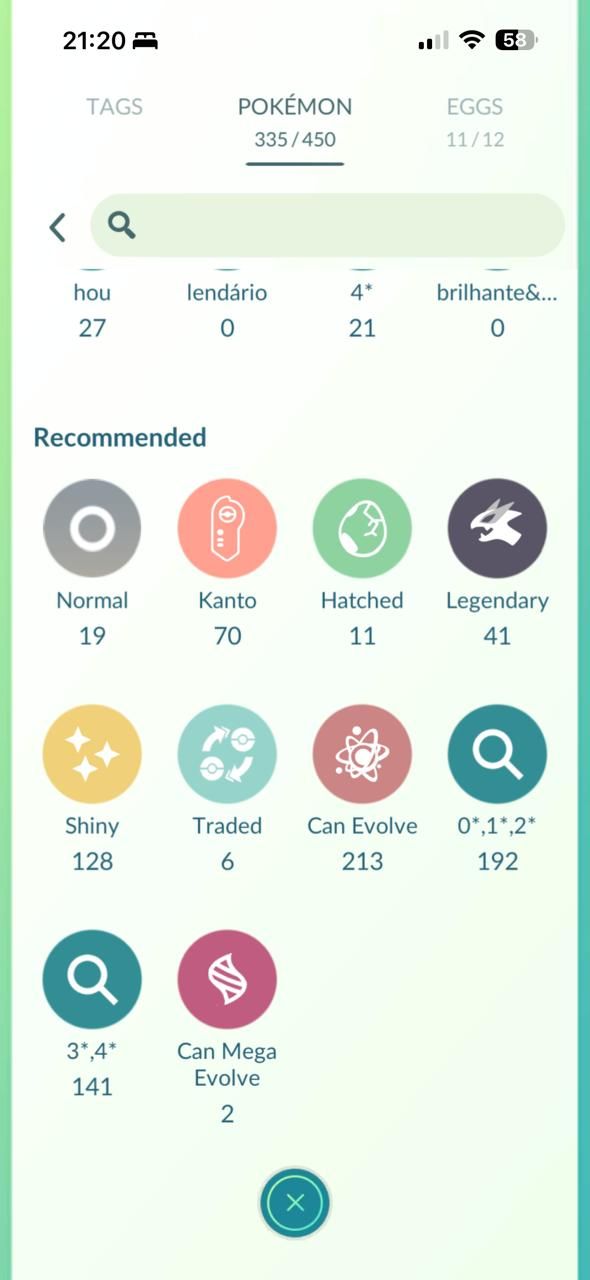 CONTA POKEMONGO LVL70 COM LENDÁRIOS SHINY