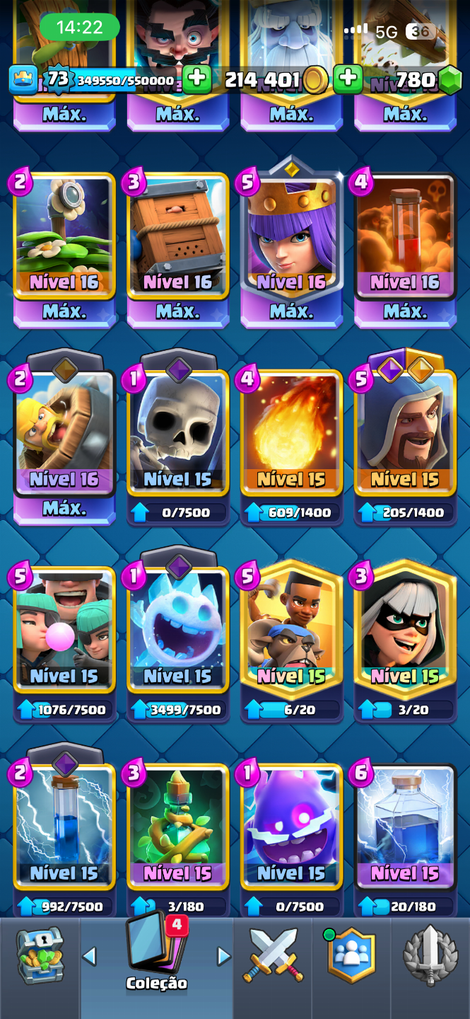 CONTA CLASH ROYALE META 12500 TROFÉUS