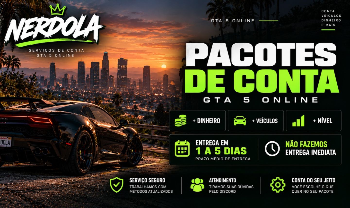 [UP DE CONTAS] GTA 5 ONLINE PC UPAGEM | PACOTES+TRAJES+CARROS+UNLOCK