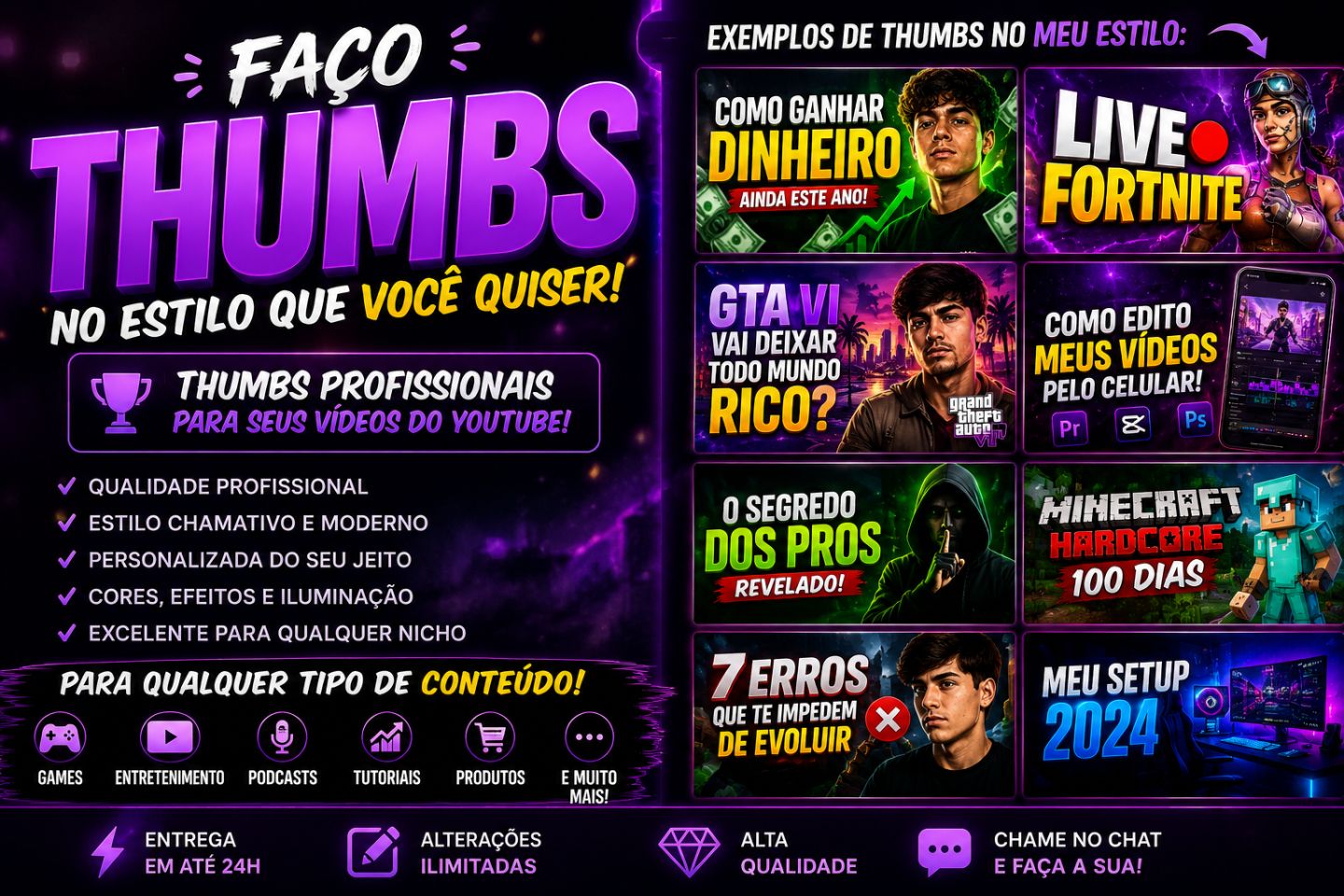 THUMBS PERSONALIZADAS | YOUTUBE, SHORTS E REDES SOCIAIS