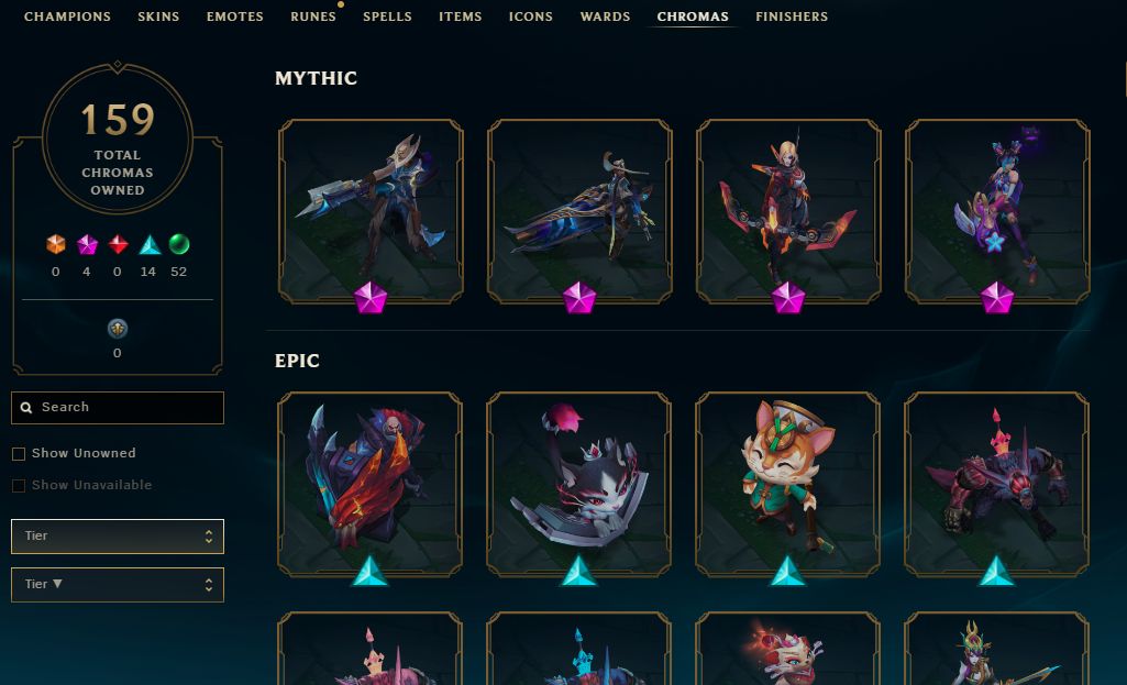 849 SKINS, 159 CHROMAS - CONTA DE LEAGUE OF LEGENDS