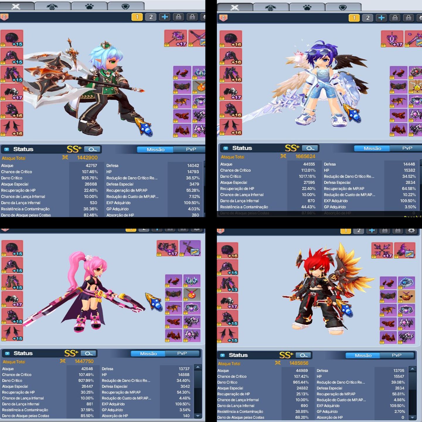 Conta EndGame GrandChase Classic C-Lvl 853 | 25 Chars Full 1.5KK+