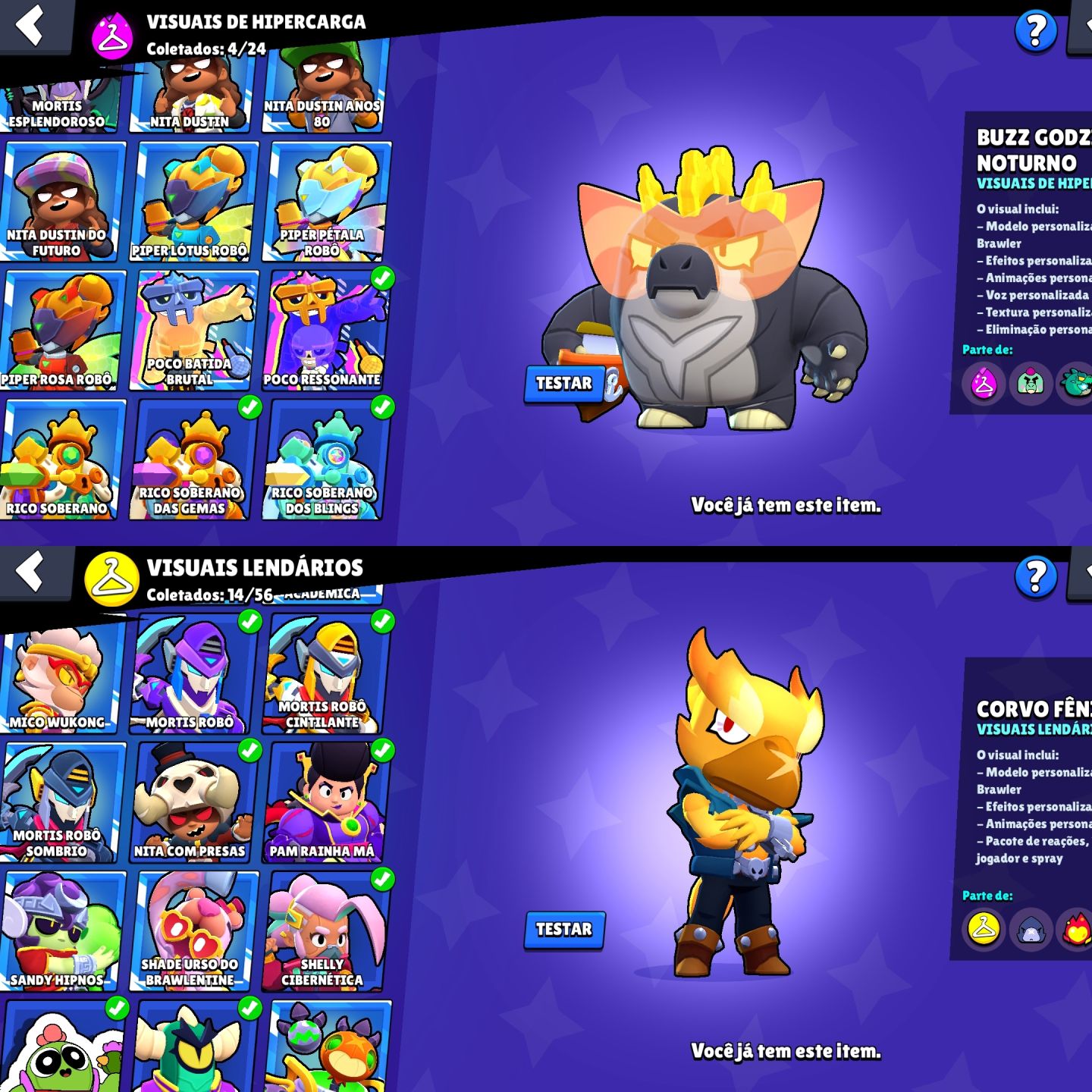 CONTA BRAWL STARS | 81.6K | 107 BRAWLERS | 287 SKINS | FULL ACESSO + DADOS