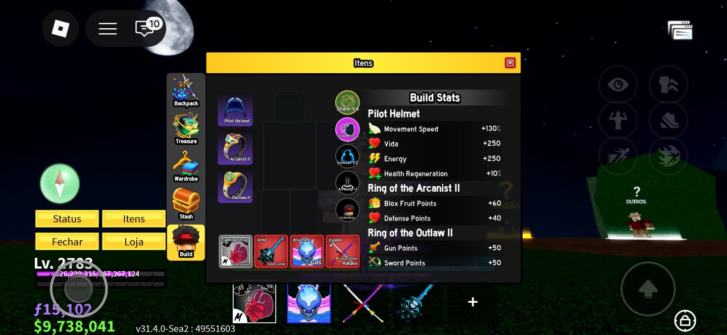 Conta Blox Fruits, AV, Blue lock e muitas outras