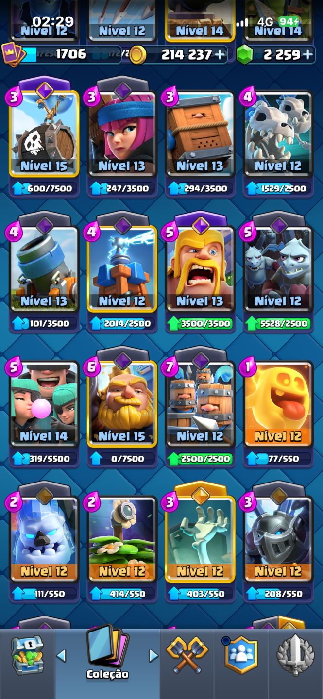 Conta Clash royale 12.600 troféus GEMADA