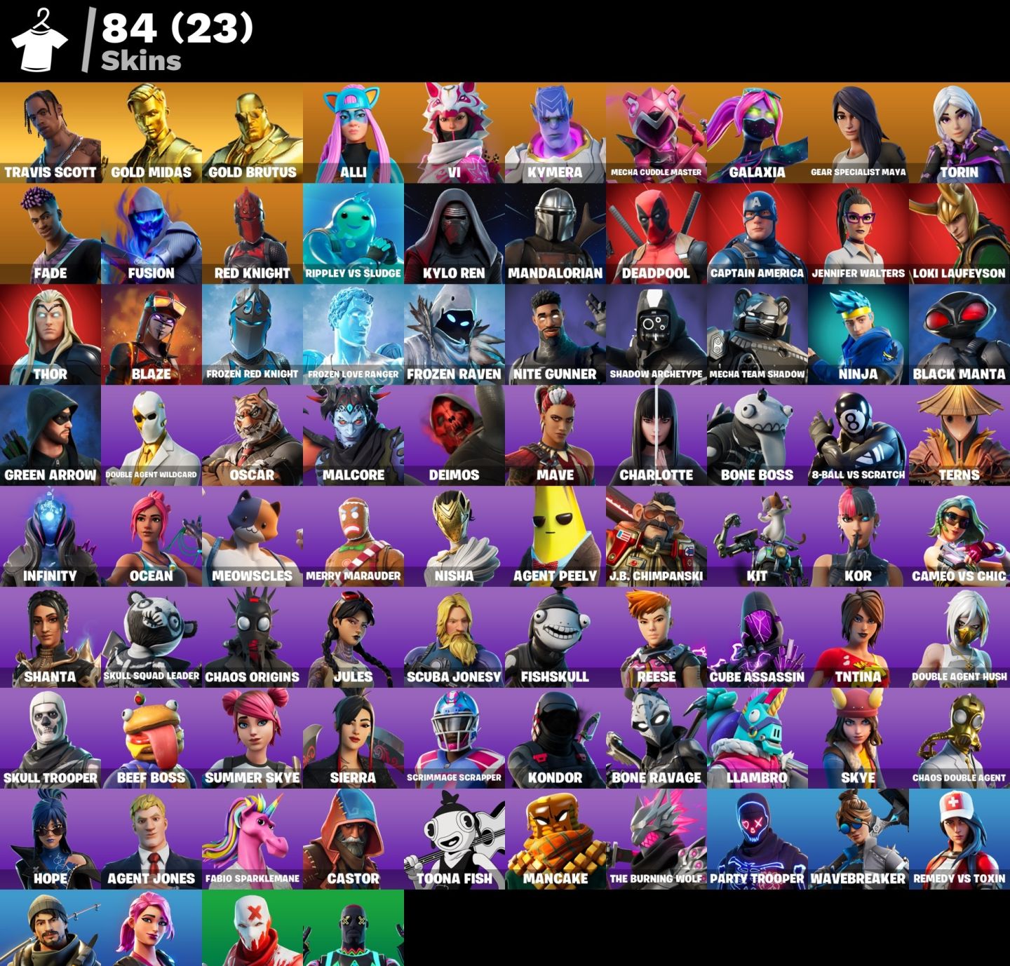 CONTA FORTNITE 84 SKINS TRAVIS SCOTT PRIMEIRO EMAIL RARIDADE