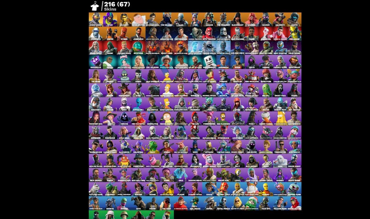 CONTA FORTNITE 216 SKINS PRIMEIRO EMAIL ROBOCOB RARIDADE + 1.300 VBUCKS