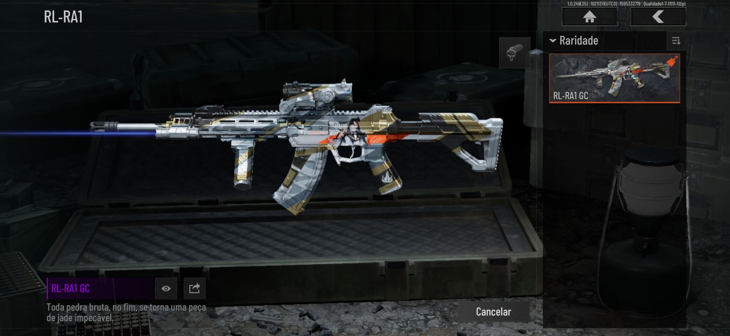 Conta Arena breakout mobile 12 milhões de armazém com skin de armas douradas