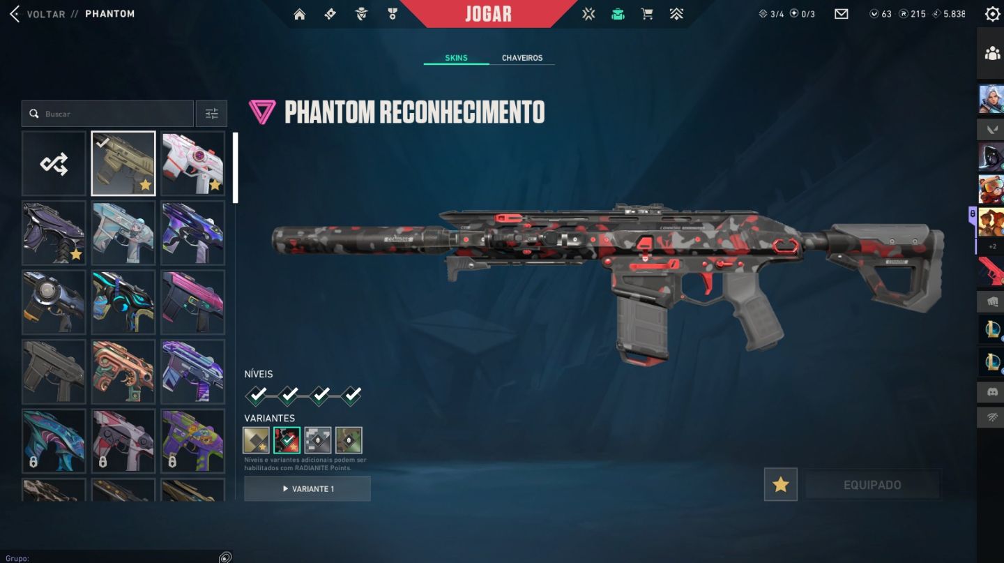CONTA VALORANT KURONAMI+ PHANTOM RECONHECIMENTO +VANDAL GAIA+OPERATOR SAQUEADOR"