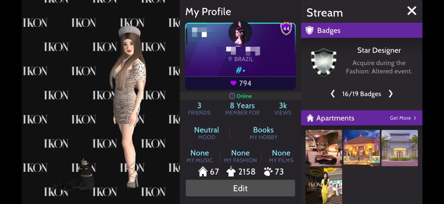 Conta avakin life lvl 44 | 8 anos | 2.158 itens | 67 apartamentos | 23 sets